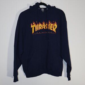 Thrasher Flame Logo Hoodie – Navy Blue (Men’s L)